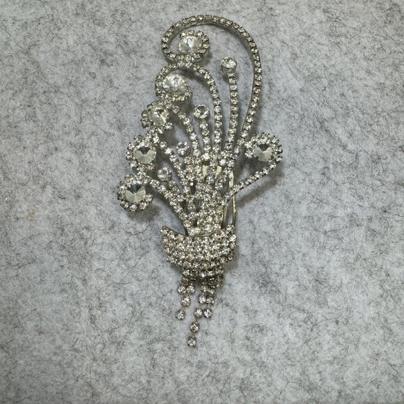Vintage Rhinestone Art Deco Style Elegant Bridal Jewelry Sparkling Hair Comb